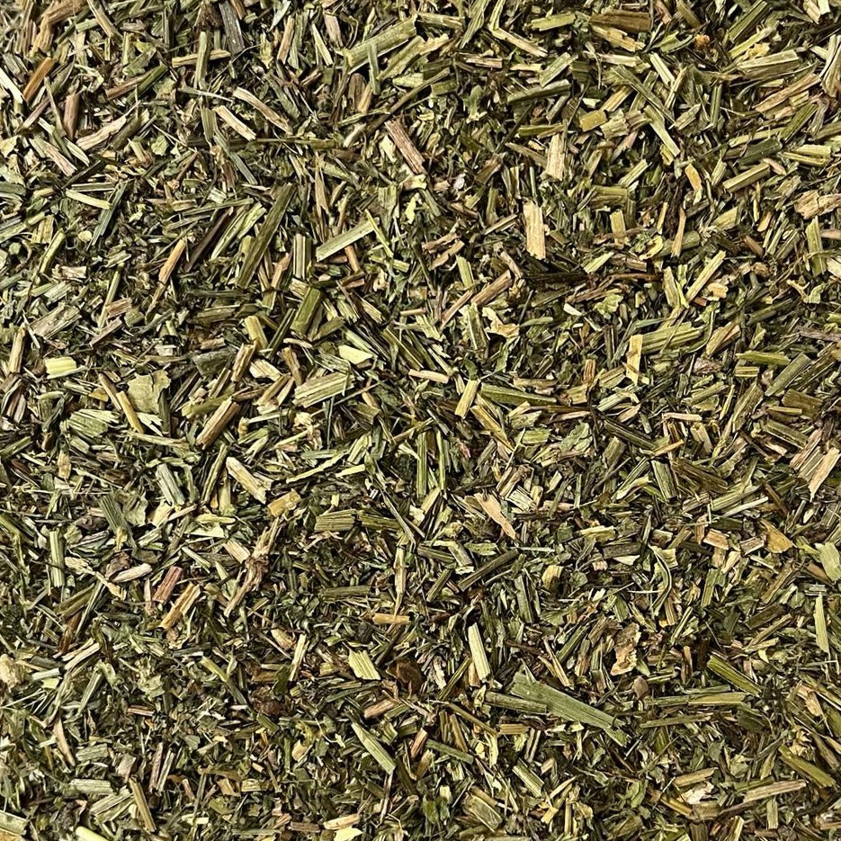 close-up of dried cleavers Apotheka Herbal