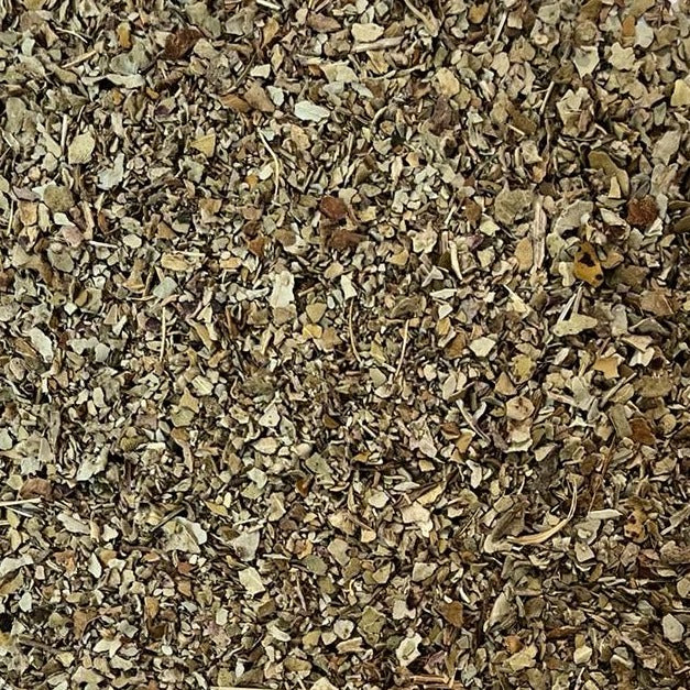 close-up of dried coltsfoot Apotheka Herbal