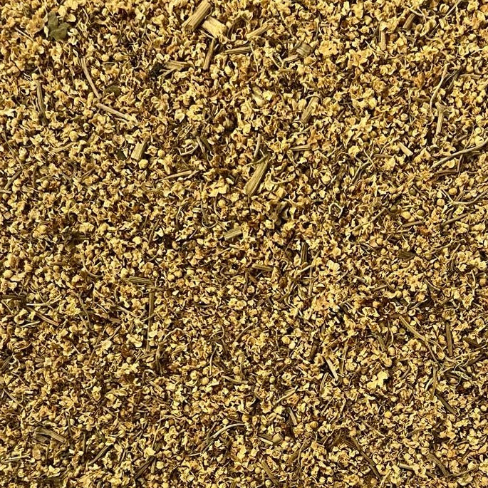 closeup of dried elderflowers