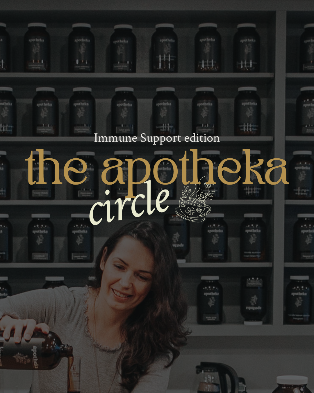 michelle from apotheka pouring tea during a herbal workshop