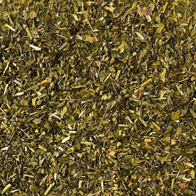 closeup of organic skullcap Apotheka Herbal